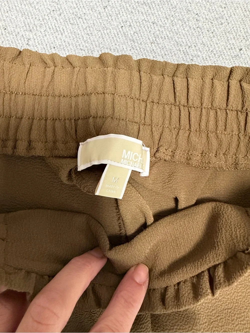 Michael Kors Olive Drawstring Wide-Leg Pants